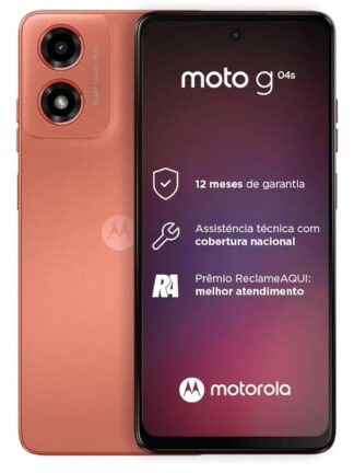 Smartphone Motorola Moto G04s - 128GB 8GB Ram Boost Camera 16MP com Moto AI sensor FPS lateral Coral