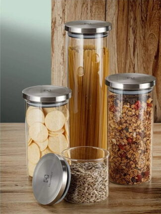 Potes Herméticos Porta-Mantimentos com Tampa de Inox Electrolux - 4 unidades