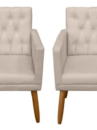 Kit 2 Cadeiras para Sala de estar Recepção Alto padrão reforçada