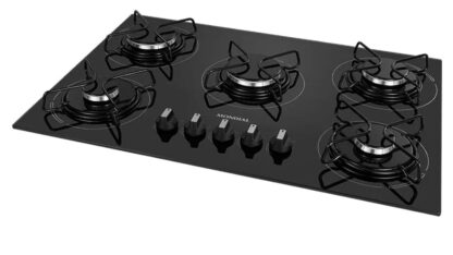 Cooktop a Gás, 5 Bocas, Mondial, Preto/Inox, Bivolt - CTG-02