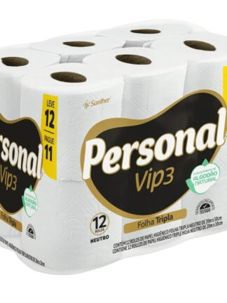 Personal Papel Higiênico Vip Folha Tripla Com 12 Rolos De 20M