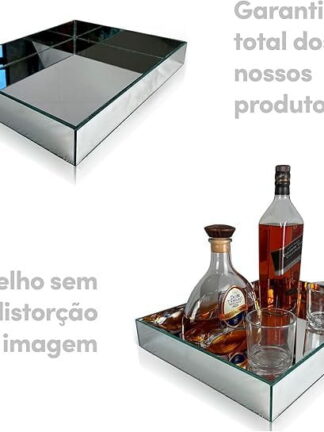 Bandeja Espelhada de Mesa para Sala Jantar