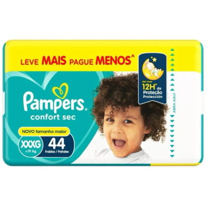 Fralda Descartável Infantil Pampers Confort Sec Xxxg + De 19kg 44 Unid