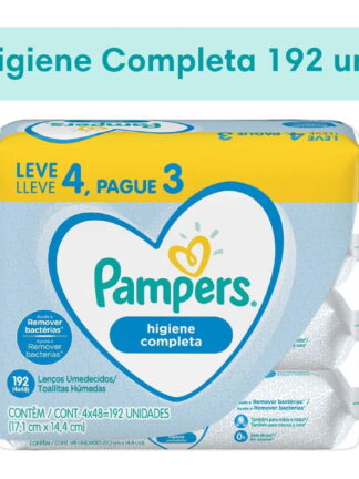 Lenços Umedecidos Pampers Higiene Completa 4 Pacotes Com 48 Unidades