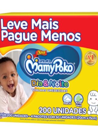 Toalha Umedecida Mamypoko Dia & Noite 200 Unidades