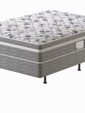 Cama Box Conjugada Casal PROdormir Advanced com Espuma D28 54x138x188 cm – Branco/Cinza