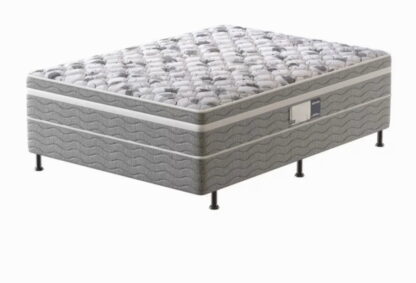 Cama Box Conjugada Casal PROdormir Advanced com Espuma D28 54x138x188 cm – Branco/Cinza