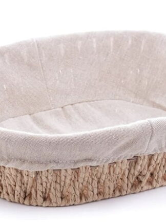 Wolff Cesta Oval com Alça em Papel com Forro em Tecido 27x20x12cm -, Modelo: 61516, Cor: Bege
