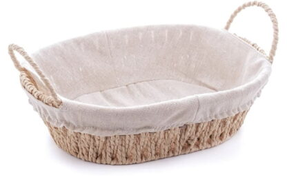Wolff Cesta Oval com Alça em Papel com Forro em Tecido 27x20x12cm -, Modelo: 61516, Cor: Bege