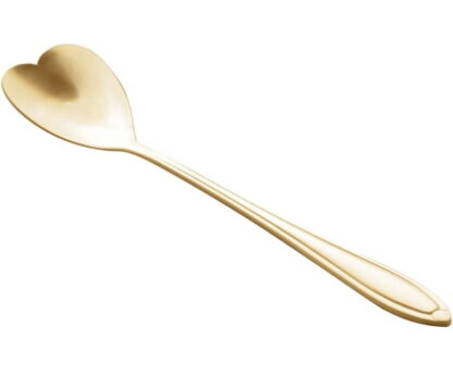 Conjunto 4 Colheres de Chá de Aço Inox Heart Dourado - Wolff