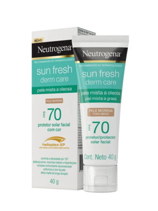 Protetor Solar Facial Neutrogena Sun Fresh Derm Care Fps70 Pele Mista A Oleosa Pele Morena 40g