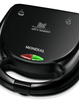Sanduicheira Fast Grill e Sandwich, Mondial, Preto, 750W, 110V - S-12