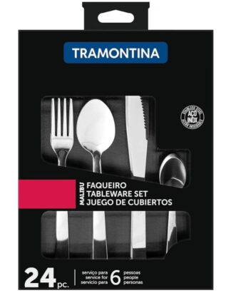 Faqueiro Malibu, 24 peças, Inox, Tramontina