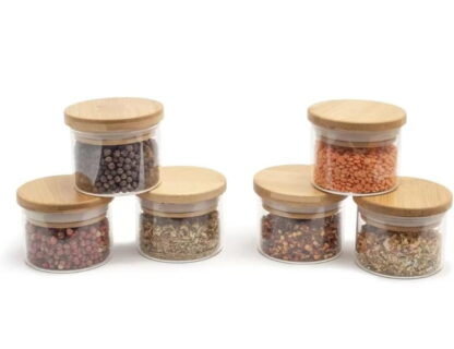 OIKOS - kit de 6 potes de tempero de 110ML com tampa de bambu - Imagem 3