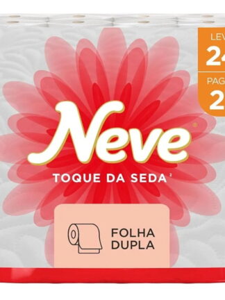 Neve Papel Higiênico Toque de Seda Folha Dupla, 30m, Leve 24 Pague 21 Rolos