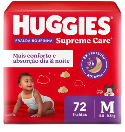 Huggies Fralda Roupinha Supreme Care M 72 Un