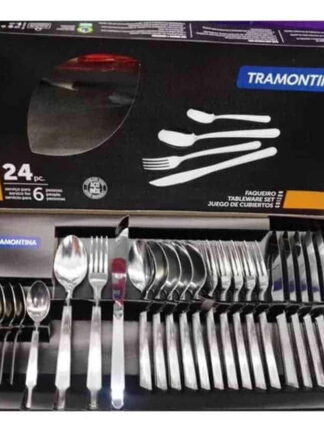 Faqueiro em Aço Inox Búzios com 24 Peças