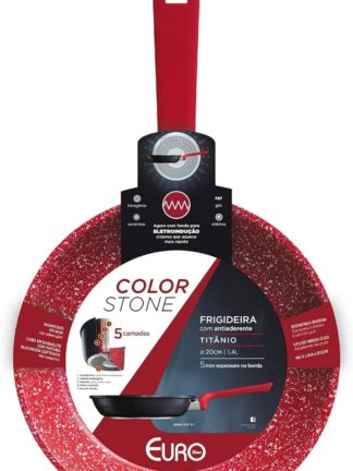 Frigideira 20 cm ColorStone de alumínio com antiaderente  Euro Home