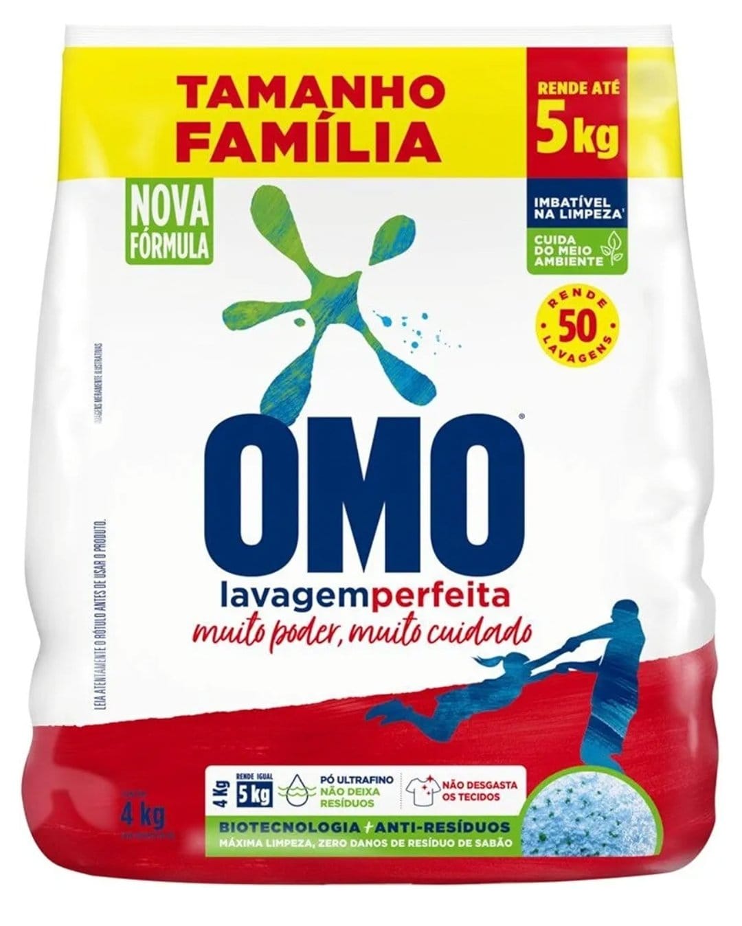 OMO Sabão Em Pó Lavagem Perfeita Pacote Família - 4 Kg
