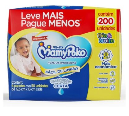 MamyPoko Lenços Umedecidos Dia&Noite 200 Unidades