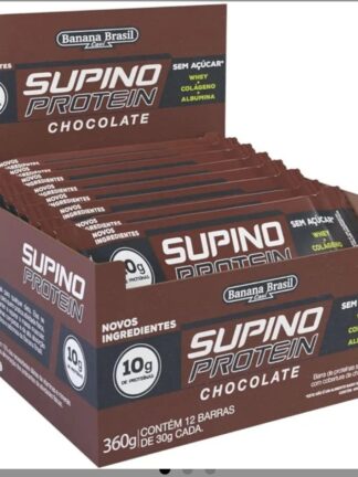 Banana Brasil Display Barra De Proteína Supino Protein Chocolate - 12 Unidades De 30G