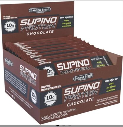 Banana Brasil Display Barra De Proteína Supino Protein Chocolate - 12 Unidades De 30G