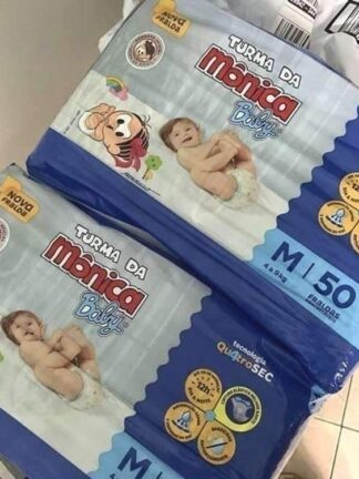 Fralda Turma da Mônica Baby Mega M 50 Unidades