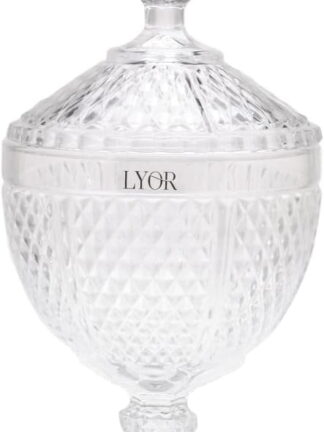 Potiche de Cristal com Pé Bico de Jaca Perseu 15cm x 28cm - Lyor