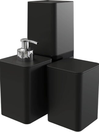 Kit Banheiro, Dispenser, Porta Escova de Dentes e Porta Algodão