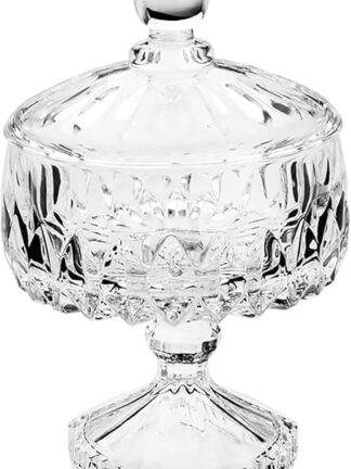 WOLFF Potiche Decorativo de Cristal Com Pé Louise 11cm x 18cm