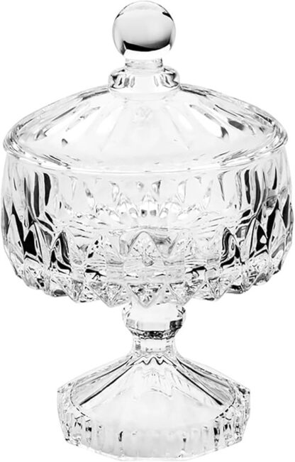 WOLFF Potiche Decorativo de Cristal Com Pé Louise 11cm x 18cm