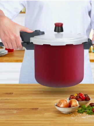 Panela de Pressão 7,6L Rochedo Segura Vermelha Fechamento Externo