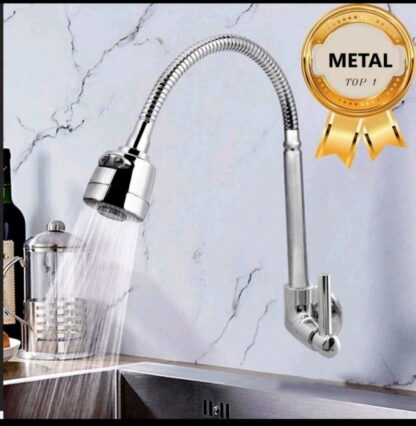 Torneira Gourmet Flexível de Parede METAL Inox Cozinha gourmet Chuveirinho Cozinha Parede Com Interface 1/2 e interface 3/4