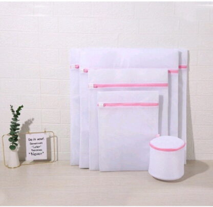 Kit com 5 Sacos De Lavar Roupas Protetor De Roupa Íntima Lingerie Tamanho Grande