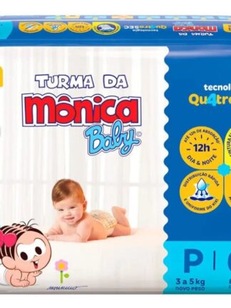 Fralda Turma da Mônica Baby Mega P 62 Unidades