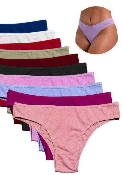 Kit 5 calcinhas tanga algodão