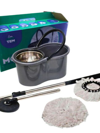 Mop com centrífuga inox e refil de microfibra 9 L
