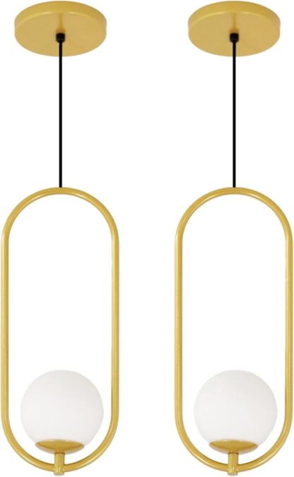 Kit 2 Luminárias Pendente Dourado - Imagem 2