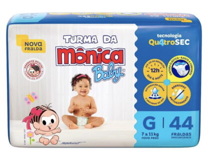 Fralda Turma da Mônica Baby Mega G 44 Unidades