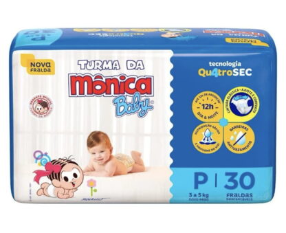 Fralda Turma da Mônica Baby Jumbo P 30 Unidades