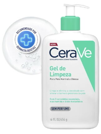 CeraVe, Gel de Limpeza Facial para pele oleosa, com Ácido Hialurônico e Niacinamida