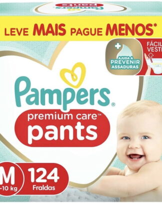 Pampers Pants Premium Care Fralda Fácil de Vestir M 124 Unidades