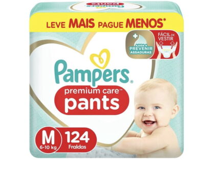 Pampers Pants Premium Care Fralda Fácil de Vestir M 124 Unidades