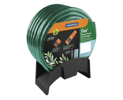 Mangueira Flex Para Jardim, 15 M, Com Esgates Rosqueados, Esguicho E Suporte Mural