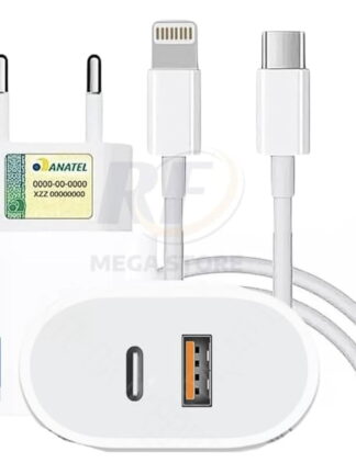 Carregador Turbo 40W Compatível iPhone X Xr 8 11 12 13 14 Plus Pro Max iPad Duas Entradas USB e USB-c Tipo C Com Cabo Tipo C Lightning Carga Rápida Tecnologia PD
Escolha