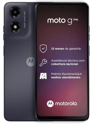 Smartphone Motorola Moto G04s - 128GB 8GB Ram Boost Camera 16MP com sensor Moto AI FPS lateral Grafite