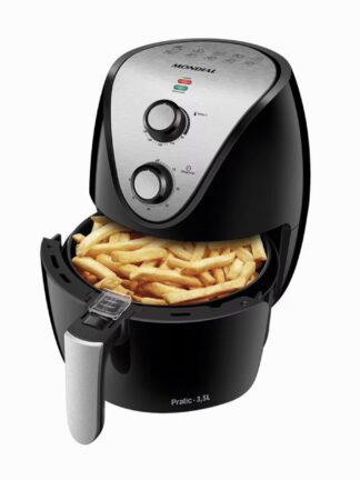 Fritadeira Elétrica Sem Óleo Air Fryer Mondial AF-30 Family Inox IV 3,5l – Preta