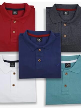 Kit 5 Camisa Polo Envoy Tecido Piquet Básica Masculina