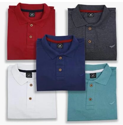 Kit 5 Camisa Polo Envoy Tecido Piquet Básica Masculina