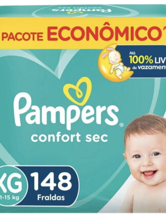 Fralda Pampers Confort Sec XG 148 Unidades, Pampers